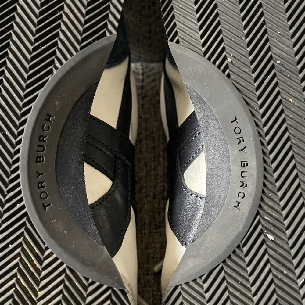 Tory Burch Navy and White Suede-Trim Sneakers - Picture 16 of 16